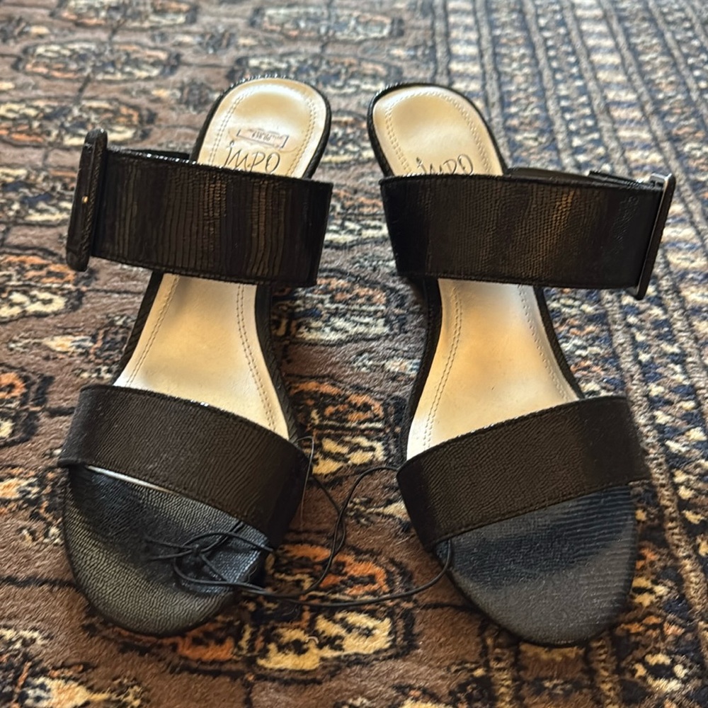 NWT black slip on wedges by impo